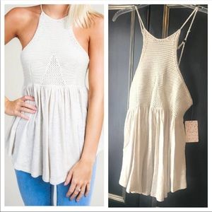 NWT Free People Road Trip Crochet Tank Top halter